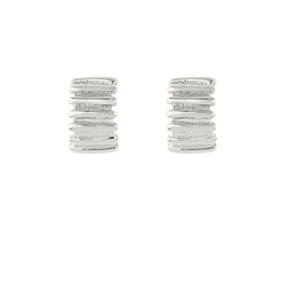 Ribbed Rectangle Open Hoops